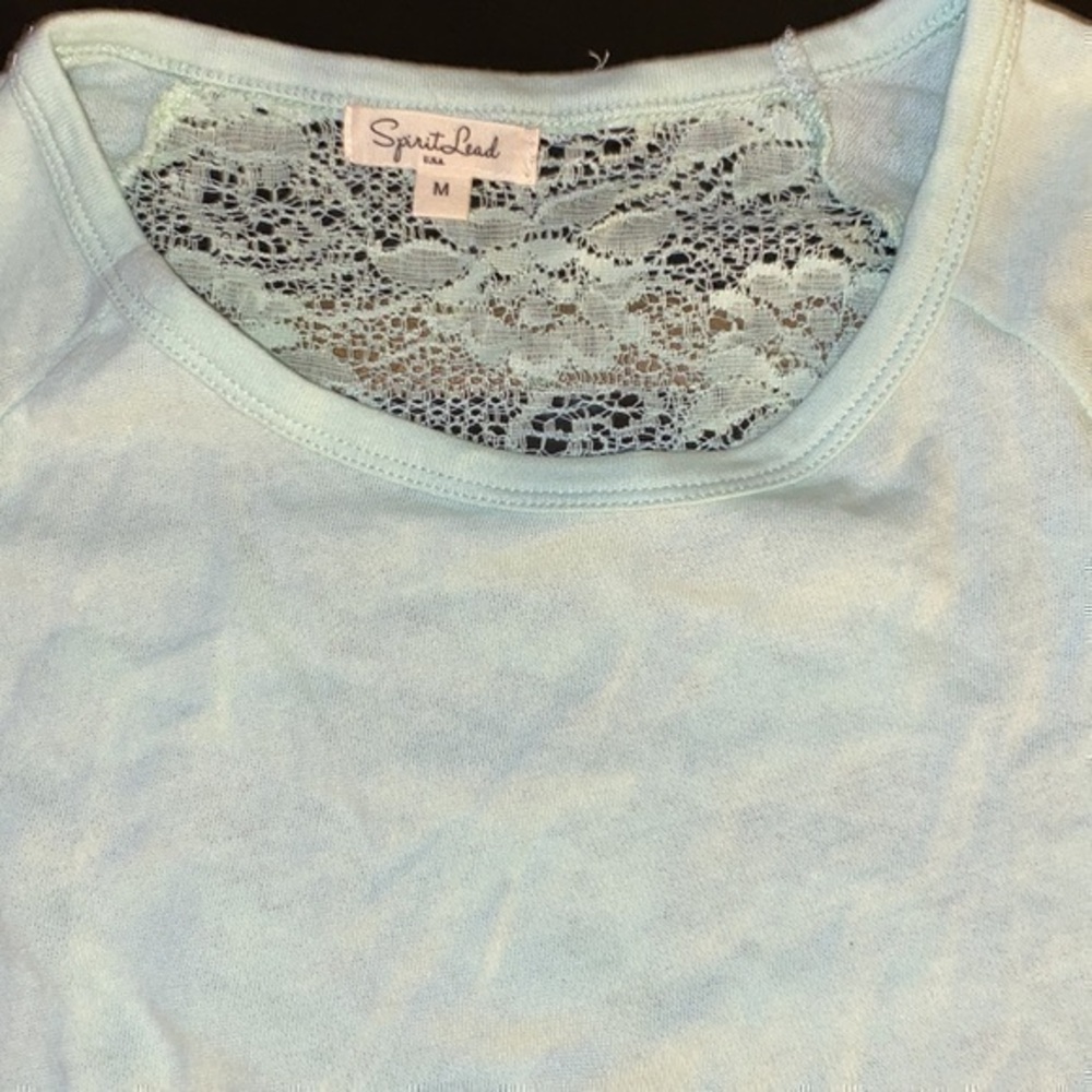 NEW Cute light green sweatshirt style, lace on back